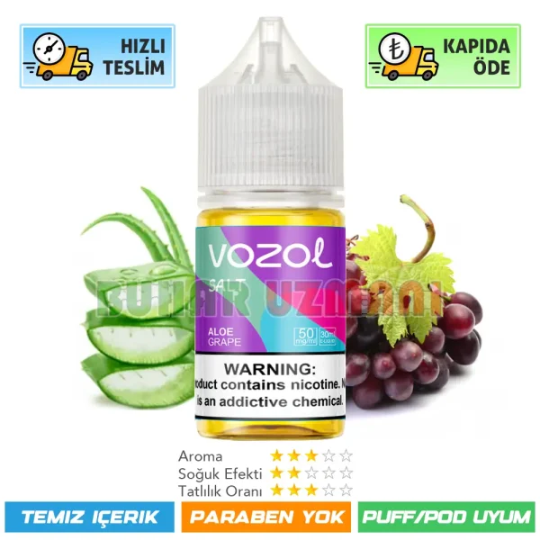 Vozol Aloe Grape Salt Likit 30ml