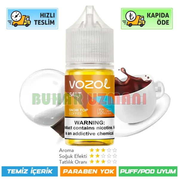 Vozol Snow Top Coffee Salt Likit 30ml