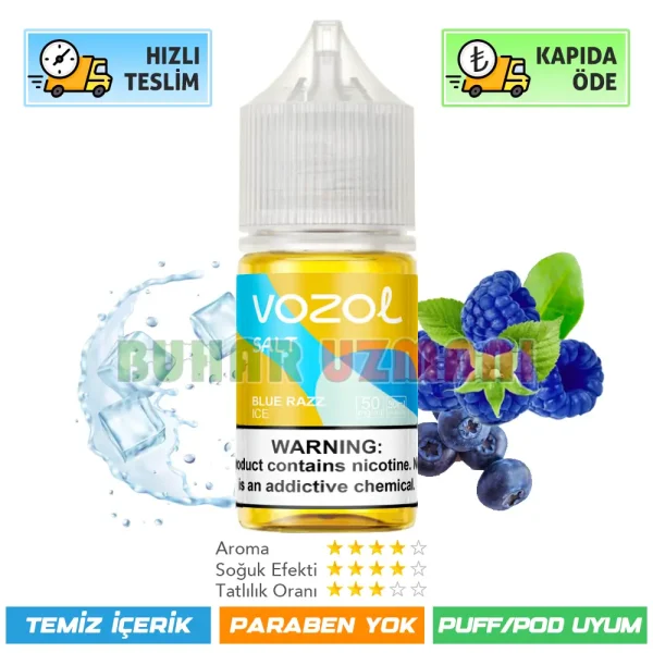 Vozol Blue Razz ice Salt Likit 30ml